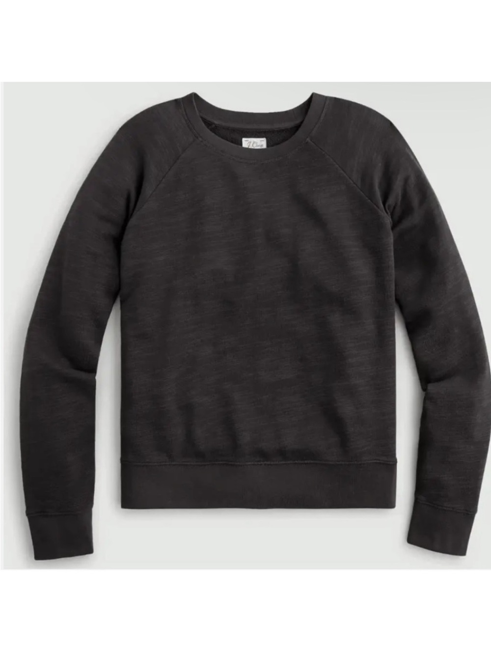 J.Crew Vintage Fleece Cotton Women’s Pullover Washed Black Crew Neck Sweatshirt
